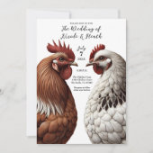 2 Country Chickens Boerderij Barnyard Wedding Kaart (Voorkant)
