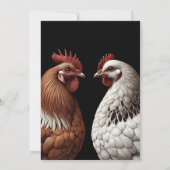 2 Country Chickens Boerderij Barnyard Wedding Kaart (Achterkant)