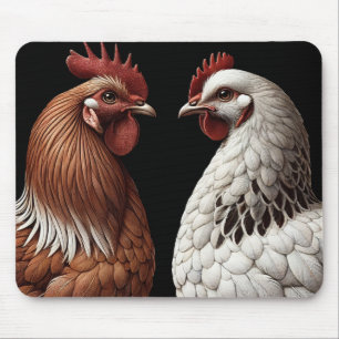 2 Country Chickens Farm Barnyard Keuken Muismat