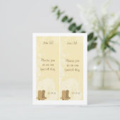 2 Cowboy Bruiloft Opslaan Datum Bladwijzer Aankondigingskaart (Staand voorkant)