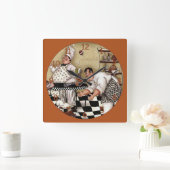 2 Crazy Vintage Chefs Vierkante Klok (Huis)