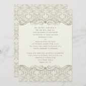 #2 Crème Tan Damast Krullen Na Huwelijk Kaart (Voorkant / Achterkant)