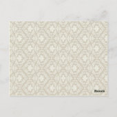 #2 Crème Tan Ivoor Damask Swirls Tafel Kaarten (Achterkant)