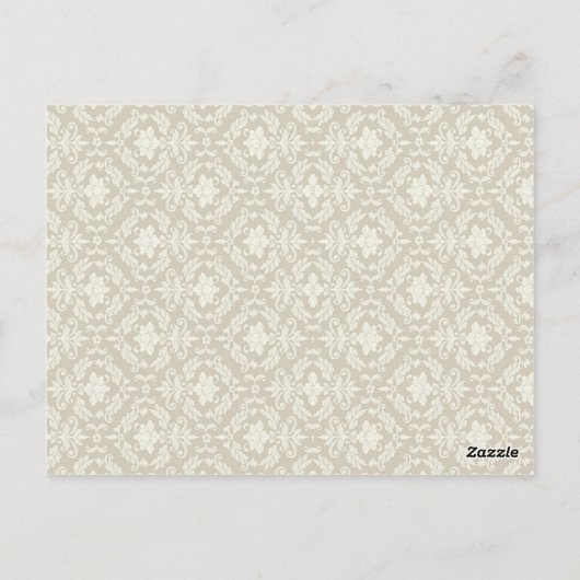 #2 Crème Tan Ivoor Damask Swirls Tafel Kaarten (Achterkant)