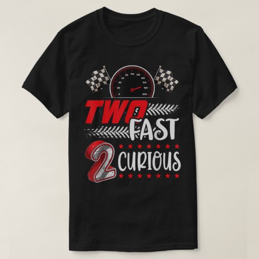 2 Curious racing 2nd Birthday two fast bi T-shirt (Design voorkant)