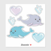 2 Cute Best Friend Whales Vinyl Sticker (Vel)
