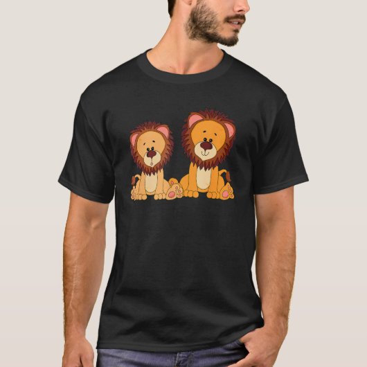 2 Cute lion brothers T-shirt (Voorkant)