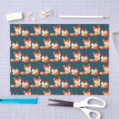 2 Cute Little Red Foxes Waterverf Pattern Tissuepapier (Craft)