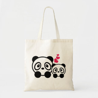 2 Cute Pandas Canvas tas