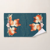 2 Cute Red Foxes onder de sterren Bad Handdoek (Handdoek)