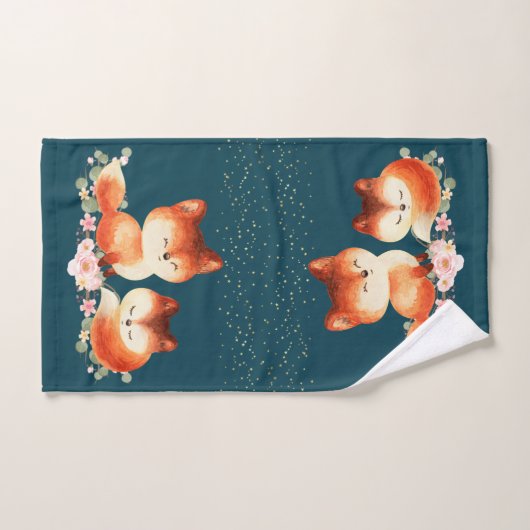 2 Cute Red Foxes onder de sterren Bad Handdoek (Handdoek)