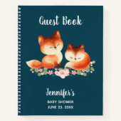 2 Cute Red Foxes Waterverf Afbeelding Guest Book Notitieboek (Voorkant)