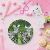 2 Cute Zebras Papieren Bordje (Feest)