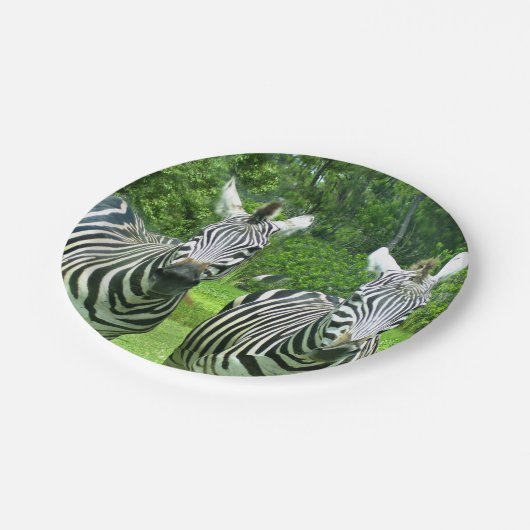 2 Cute Zebras Papieren Bordje (Gekanteld)