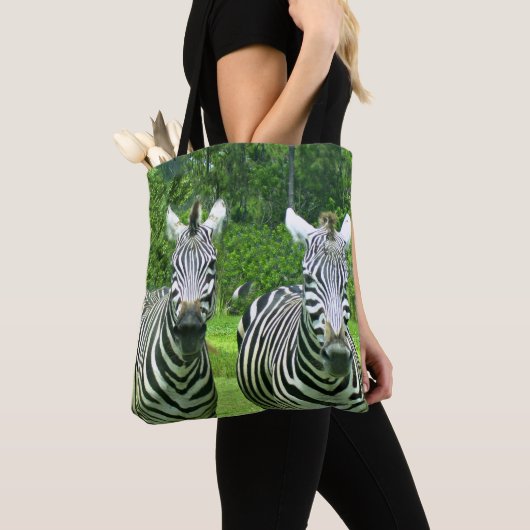 2 Cute Zebras Tote Bag (Dichtbij)