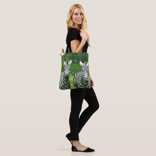 2 Cute Zebras Tote Bag (Op model)