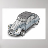 2 CV Citroen Poster (Voorkant)
