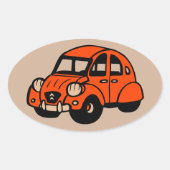 2 cv  franse auto ovale sticker (Voorkant)
