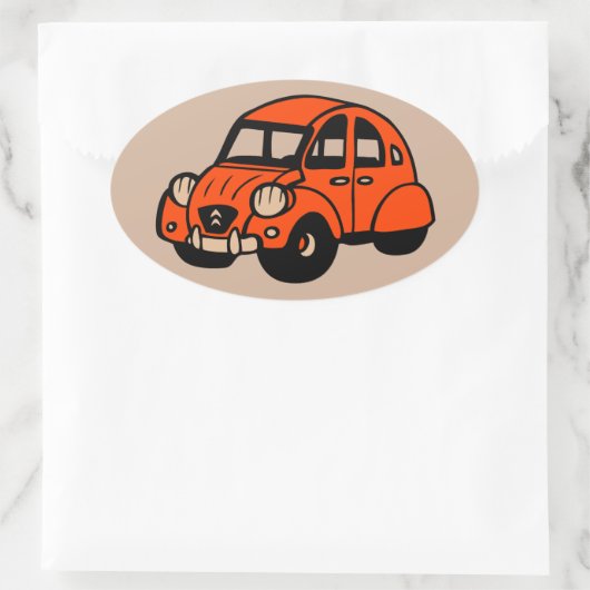 2 cv  franse auto ovale sticker (Tas)
