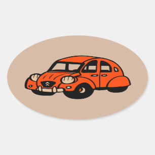 2 cv  franse auto ovale sticker