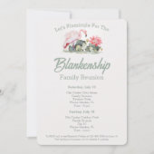 2-daagse familiereünie Tropische Flamingo Art Cust Kaart (Voorkant)