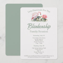 2-daagse familiereünie Tropische Flamingo Art Cust Kaart