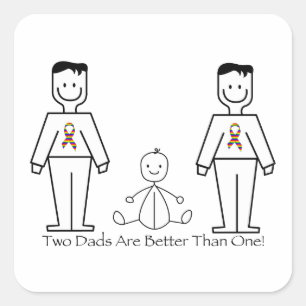 2-Dads zijn beter dan één Vierkante Sticker