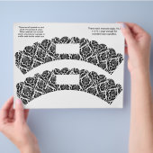 2 Damasontwerp - Aangepaste cupcake-omhulsels Flyer (Hand)