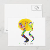 2 dansers dansen in de zon briefkaart (Voorkant / Achterkant)