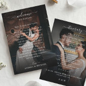 2 Dark Photo Wedding Welkomstbrief reisschema Kaar Kaart