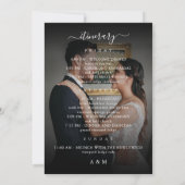 2 Dark Photo Wedding Welkomstbrief reisschema Kaar Kaart (Achterkant)