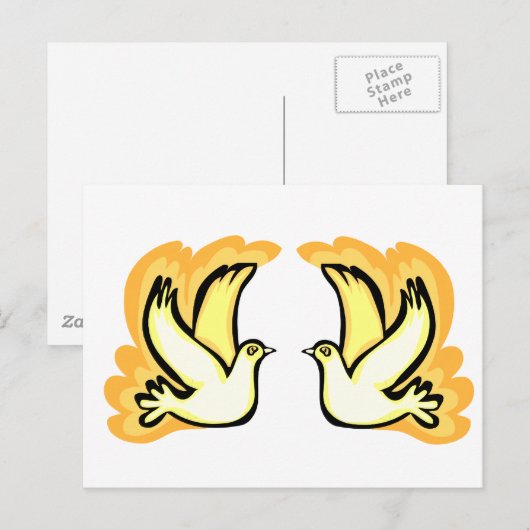 2 de Duiven van de schildpad Briefkaart (Voorkant / Achterkant)