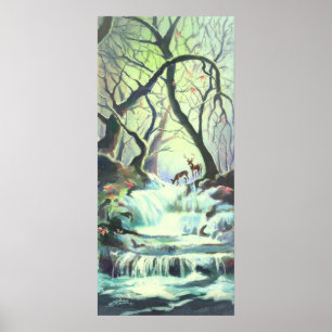2 DEER & CREEK door SHARON SHARPE Poster