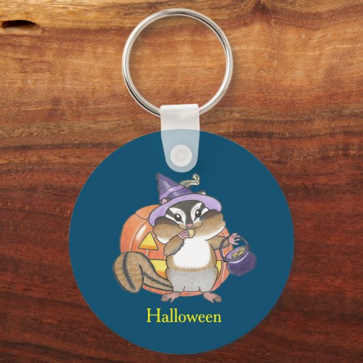2 design Chipmunk Eekhoorn Halloween Sleutelhanger (Achterkant)