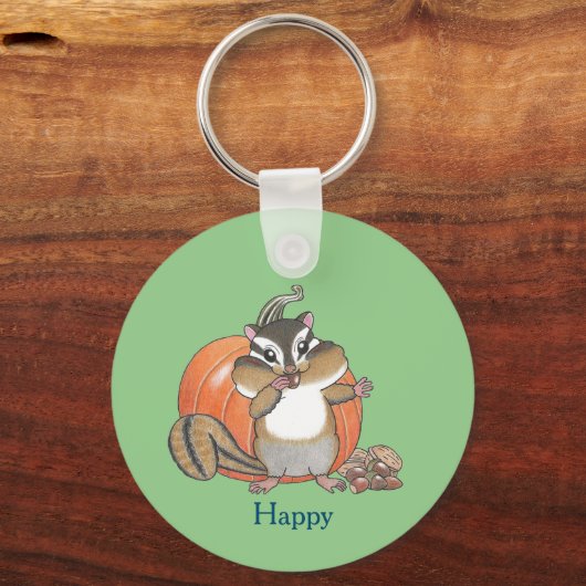 2 design Chipmunk Eekhoorn Halloween Sleutelhanger (Voorkant)