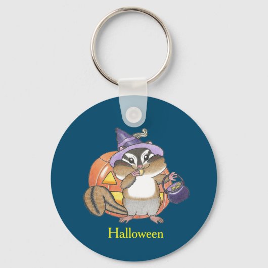 2 design Chipmunk Eekhoorn Halloween Sleutelhanger (Achterkant)