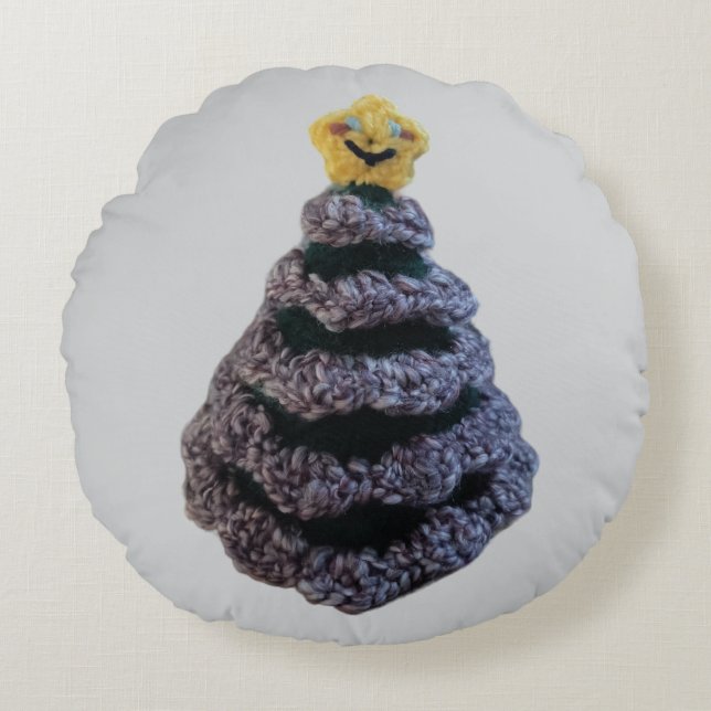 2 Design Kerstboom Amigurumi Kussen! Rond Kussen (Voorkant)