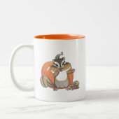 2 design Schattigee Chipmunk Eekhoorn Halloween Mo Tweekleurige Koffiemok (Links)