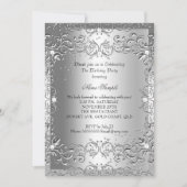 2 Diamanten Zilver Verjaardagsfeestje Kaart (Voorkant)