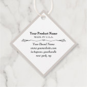 2" Diamond Shape Hang Labels met String Custom Log (Achterkant)