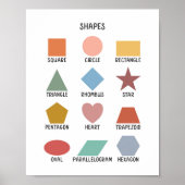 2 Dimension Vormt Kleurrijke Minimalistische Educa Poster (Voorkant)