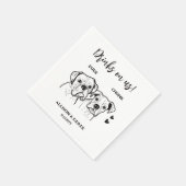 2 Dogs Doodle Drawing Drinken op ons Bruiloft Servet (Hoek)