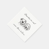 2 Dogs Faces Dog Bar Drinken op US Pet Wedding Nap Servet (Hoek)