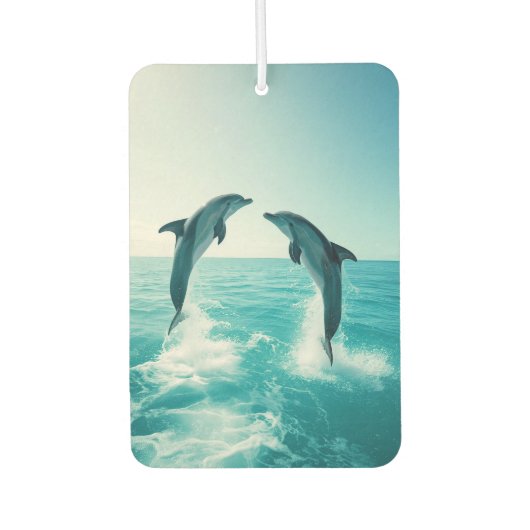 2 dolfijnen houden van Ocean Dolphin Lover Luchtverfrisser (Voorkant)