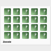2 Doves of Peace Retouradres Groen Vierkante Sticker (Vel)