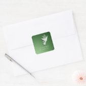 2 Doves of Peace Retouradres Groen Vierkante Sticker (Envelop)
