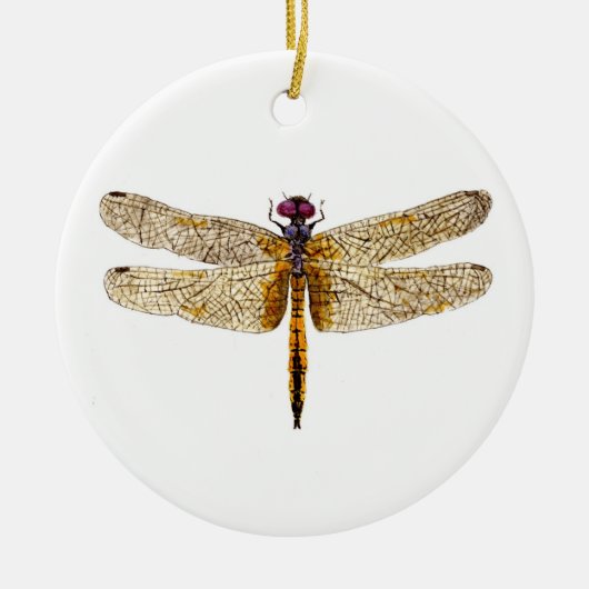 2 Dragonflies kerstversiering II Keramisch Ornament (Voorkant)