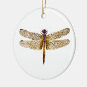 2 Dragonflies kerstversiering II Keramisch Ornament (Links)
