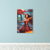 #2 Drakenlady Canvas Afdruk (Insitu (Houten vloer))