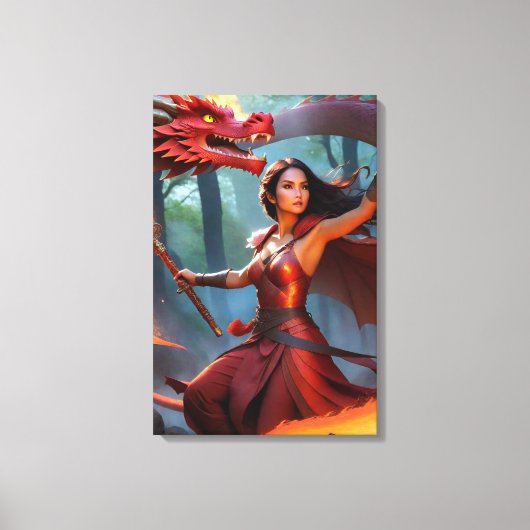 #2 Drakenlady Canvas Afdruk (Voorkant)